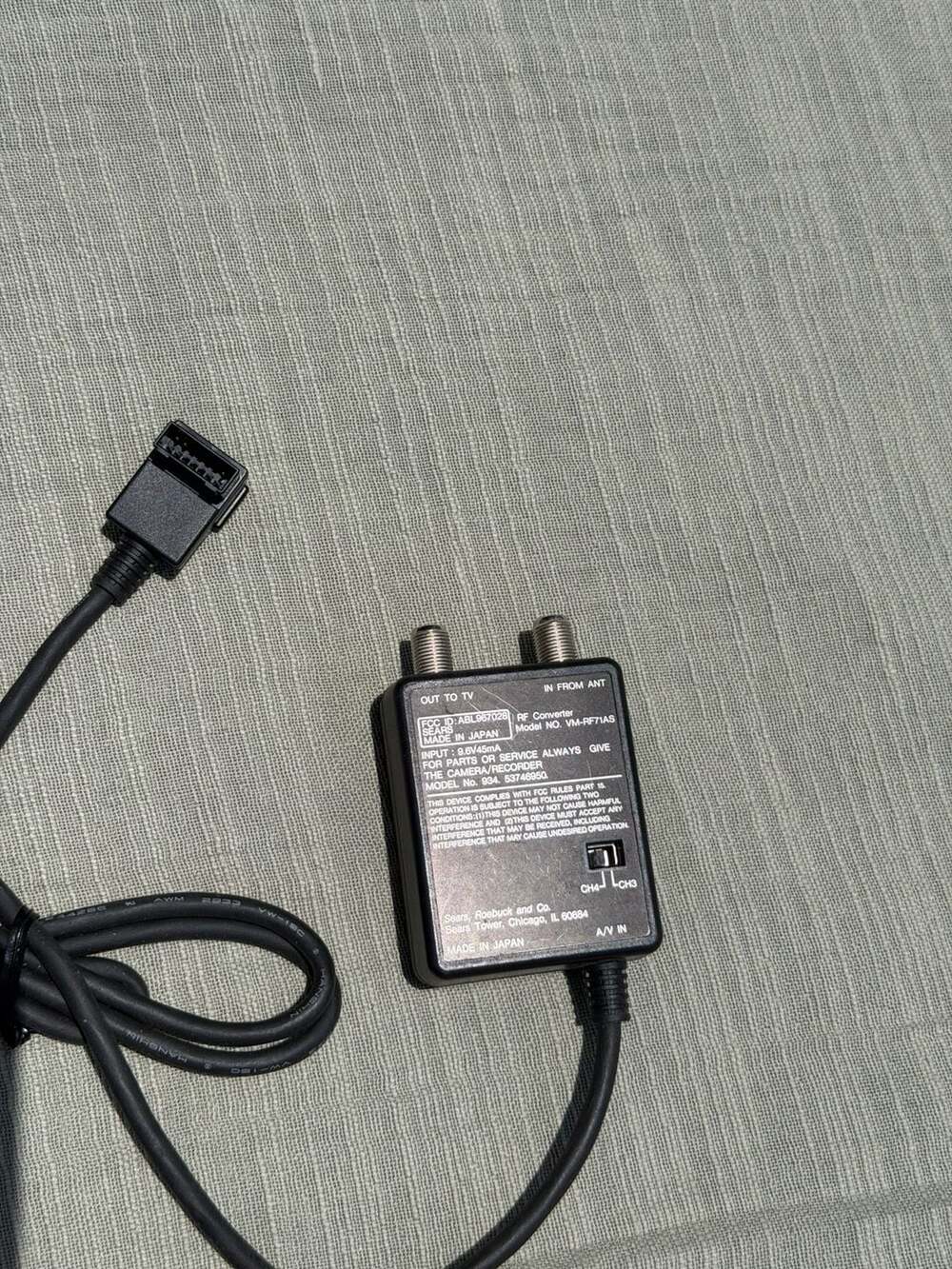 Sears Camcorder RF Converter Model VM-RF71AS